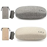 Vemiss Hard Shell Eyeglasses Case Linen Fabrics