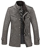 chouyatou Men's Winter Stylish Wool Blend Single