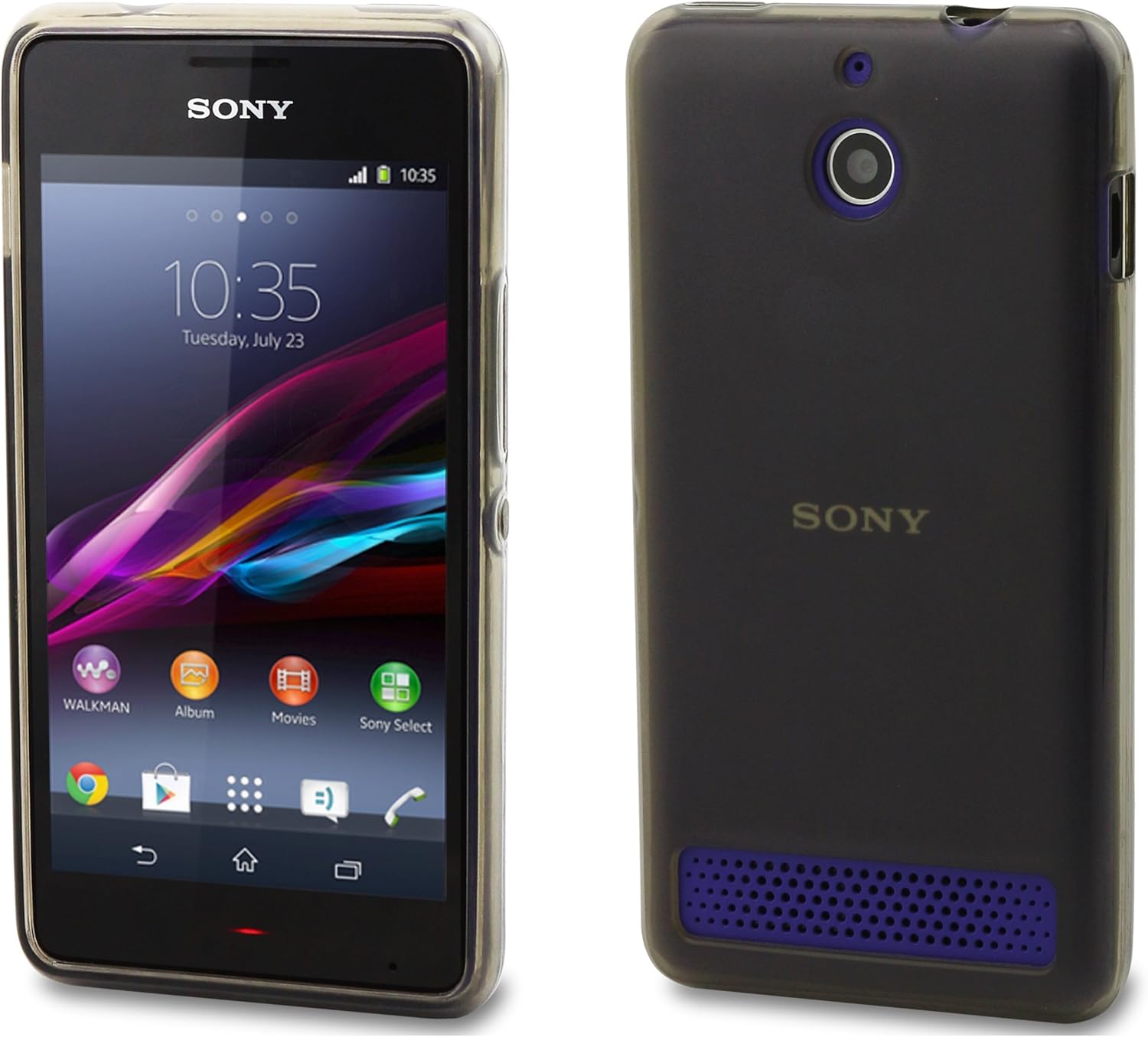 Muvit SESKI0032 Mini Gel Case for Sony Xperia E1 Dark Smoke Colour, Black - Image 3