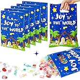 Spiareal 25 Pcs Christmas Nativity Goodie Bags Christian Religious Gift Treat Bags Bulk with Handle for Christmas Jesus Theme Party Favors Supplies Wrapping Candy Church