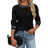 UEAL Womens Old Money Style Lightweight Cabel Knit Pullover Sweaters Long Sleeve Fall Winter Business Casual Tops 2026