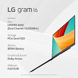 LG gram 16” Lightweight Laptop, Intel 13th Gen