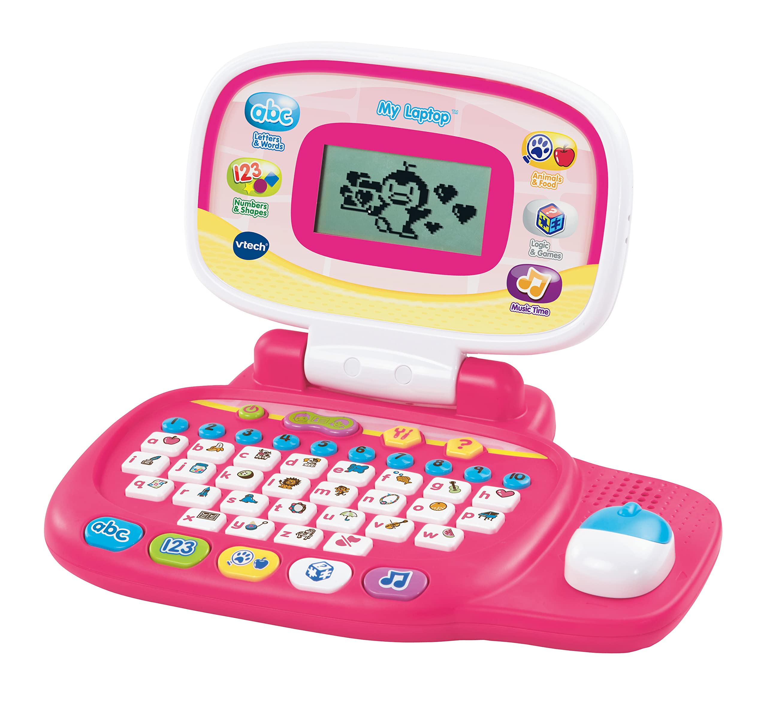 VTech Pre School Laptop Interactive Educational Kids Computer Toy with 30 Activities Suitable for Children 3, 4, 5+ Year Olds Boys & Girls, Pink,English Version