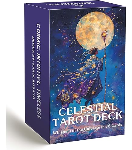 DPEHAKMK Azure Arcana Tarot Deck, 78 Cards, Celestial Blue and