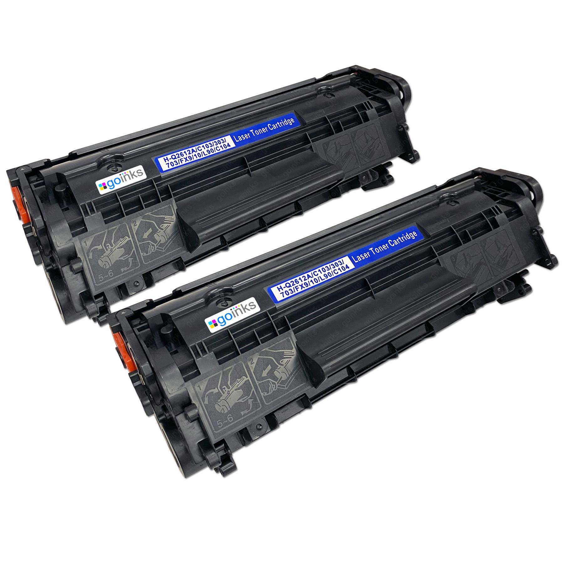 Go Inks Compatible Q2612A Laser Toner Cartridge - 2 Pack replacement for HP LaserJet Printers - 2000 Pages per Toner - 2x Black Cartridges