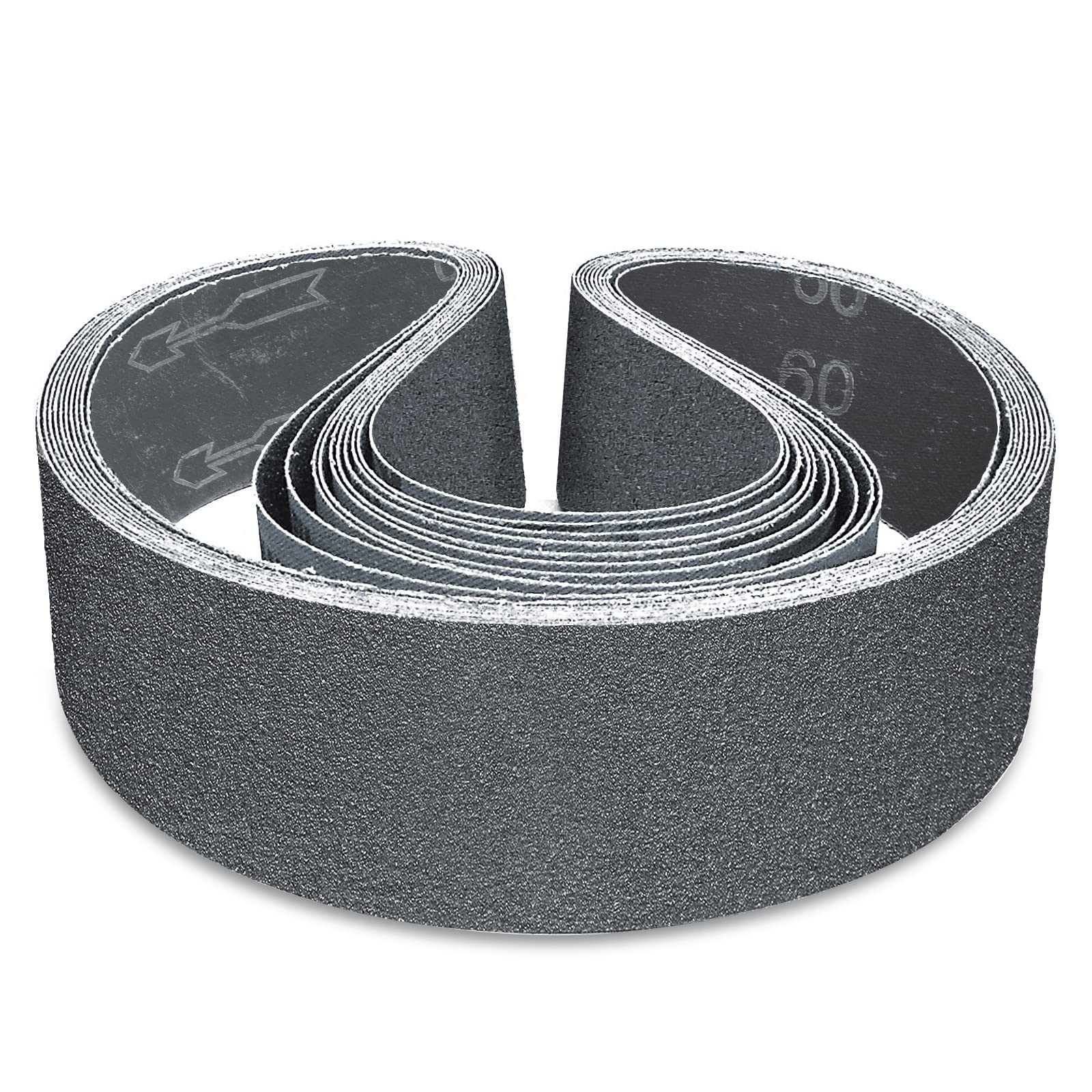 Sruhrak Sanding Belts 50 x 1020mm - 12 pieces 2 X 60/120/240/400/600/800 Grit Silicon Carbide Sanding Belts for Polishing and Rust Removal of Metal