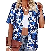 LILYCHIC Women's Hawaiian Shirts Coconut Button Summer Soft Button Down Shirts Short Sleeve