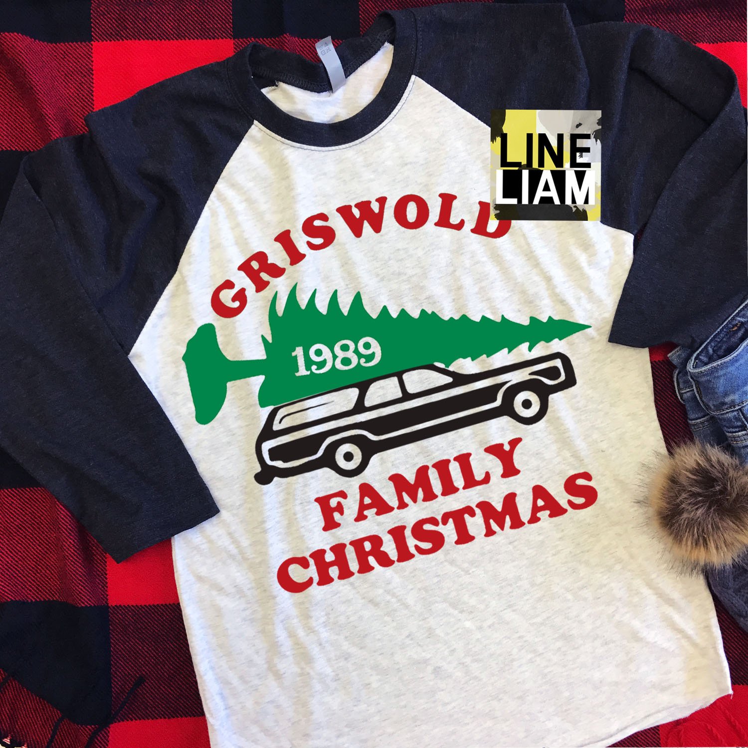 Amazon.com Griswold christmas shirt, christmas raglan,merry and bright