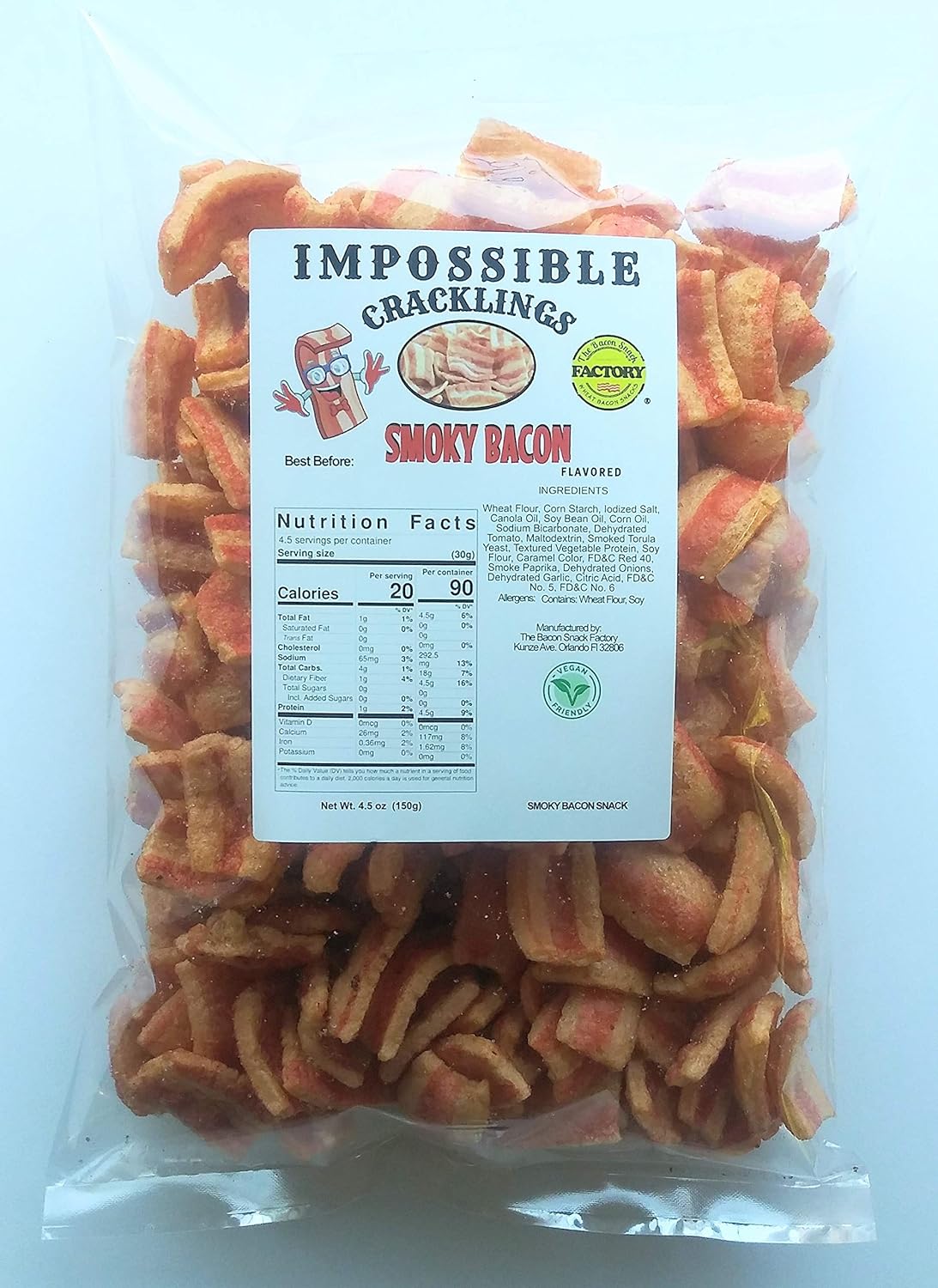 Smoky Bacon Vegan Pork rinds, Vegan Chicharrones, Low Carb, Low calories, Healthy Snacks, Vegan Bacon snacks