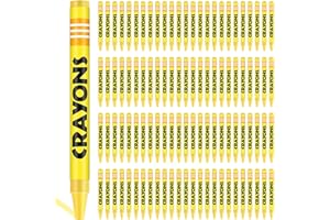 Tenceur 100 Pcs Single Color Crayons Bulk Crayons Coloring Party Favors Pastels Set for Adults Teacher Painting Classrooms Groups Party Art Gifts Supplies(Yellow)