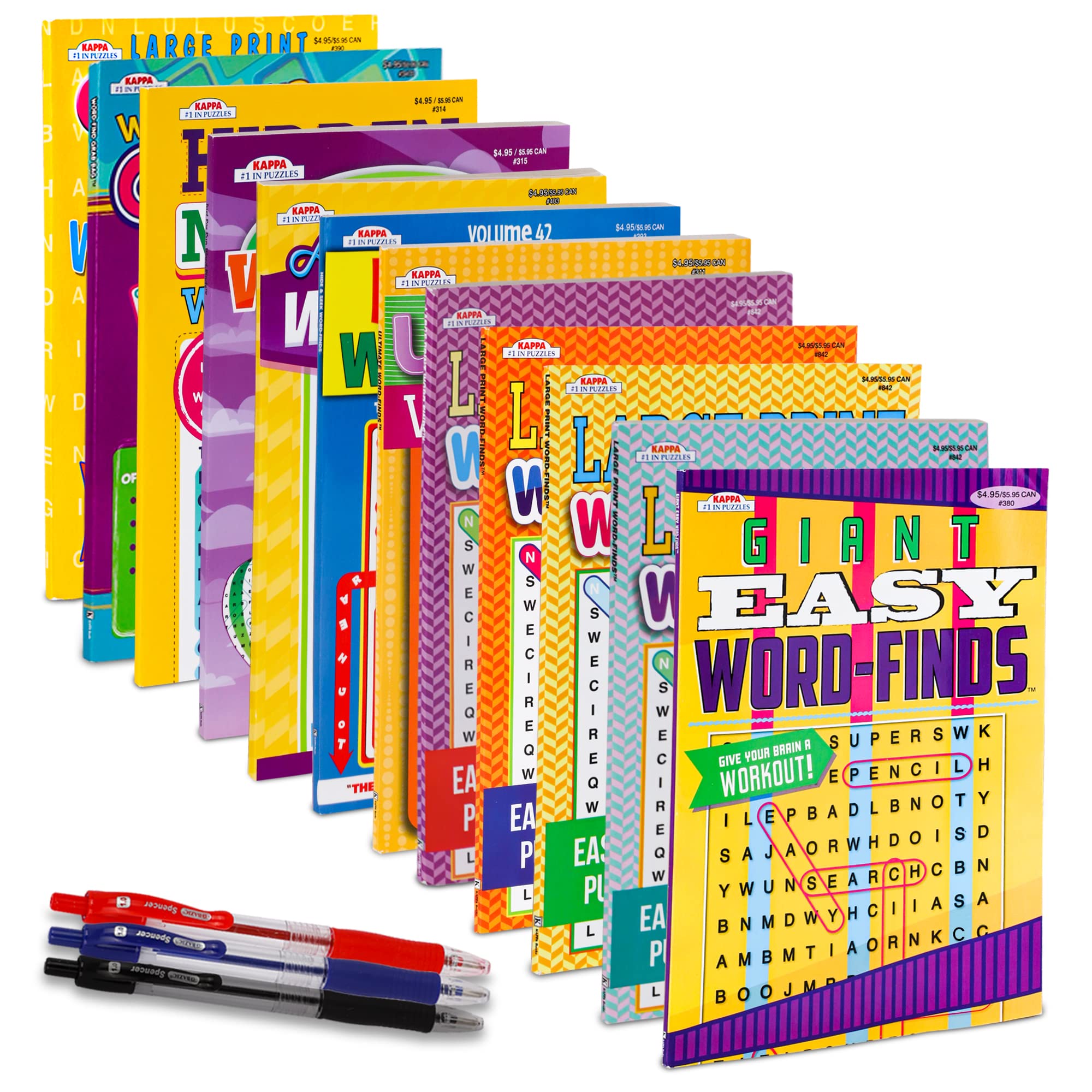 Photo 1 of 12-Pack 1000+ Large WordSearch Puzzle Books for Adults, Aging Seniors Brain Stimulation Giant Print Words Activity Books (Variety Pack Bulk), Paperback - 8x10
