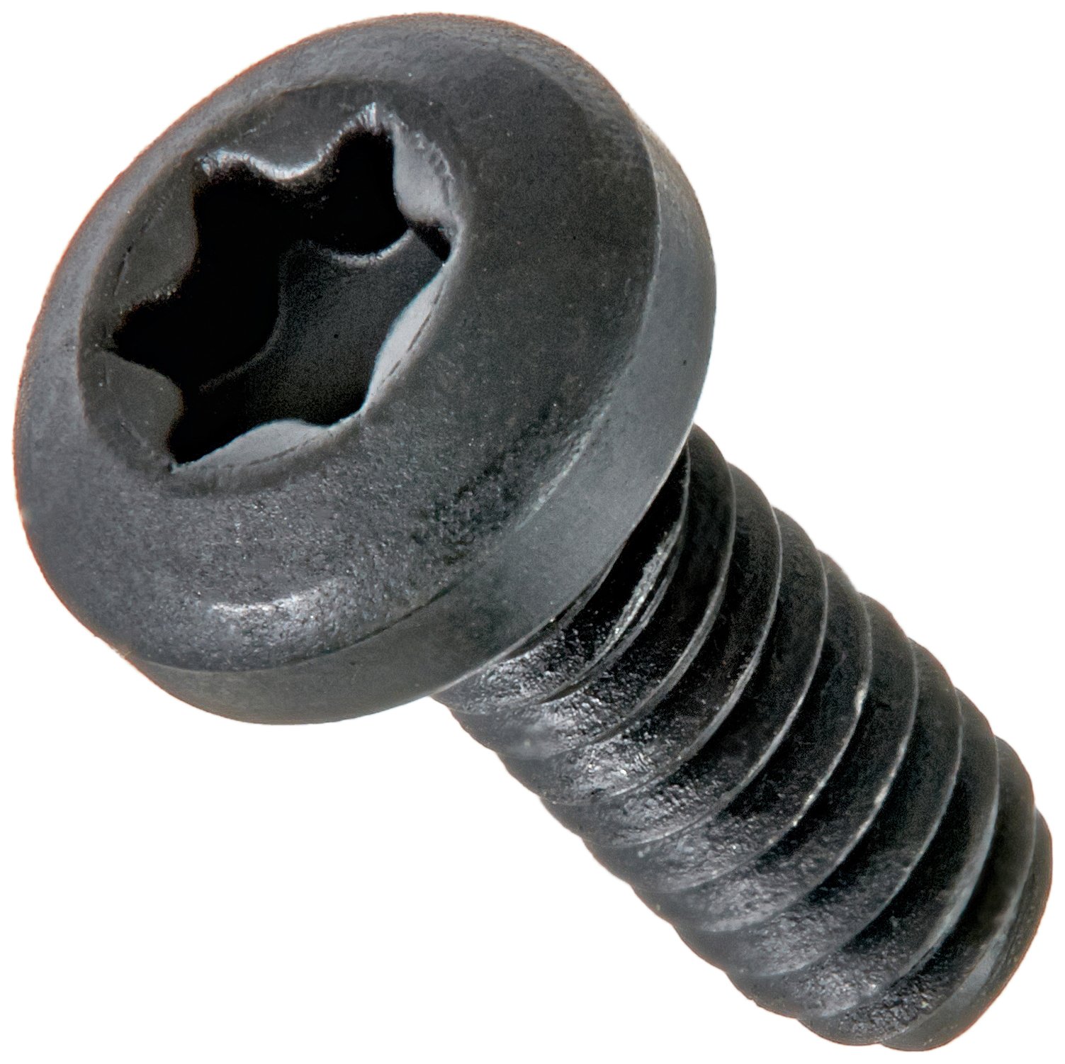 Steel Thread Rolling Screw for Metal, Black Oxide Finish, Pan Head, Star Drive, 6-32 Thread Size, 3/8" Length (Pack of 100)