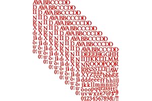 YMSDZHL 10 Sheets 1320 Alphabet Stickers Letter Sticker Vinyl Self-Adhesive Number Vinyl Stickers, Mailbox Numbers Labels DIY Crafts Art Making, Decals for Sign,Notebook,Classroom Decor(Red)