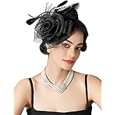 SWEETV Flower Sinamay Tea Party Fascinators for Women, Kentucky Derby Hats for Church, Cocktail, Wedding, Fancy Dress Party