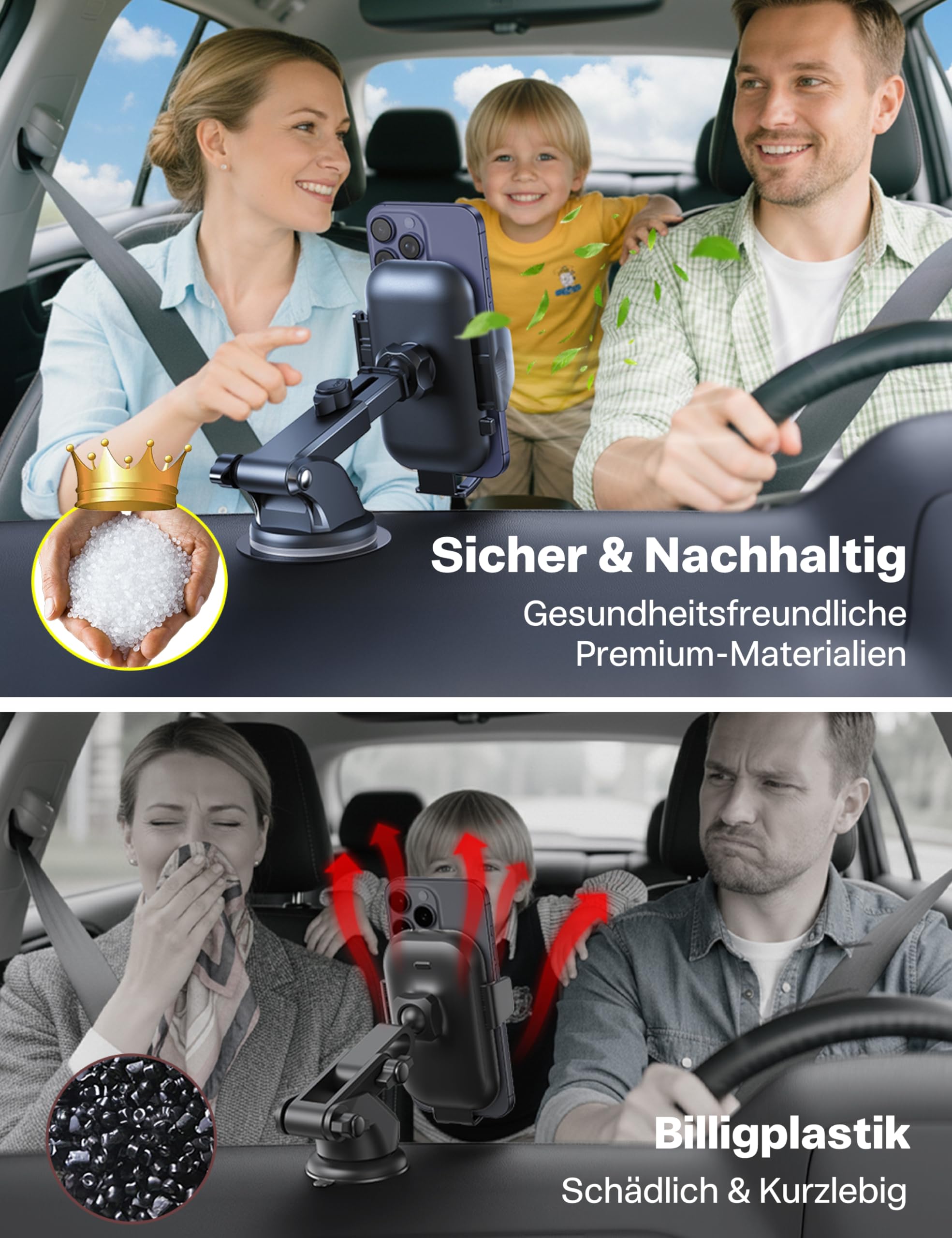 andobil Handyhalterung Auto [2026 Neueste Saugnapf] 3 in 1 Saugnapf & Lüftung Halter Universale KFZ Autohalterung Zubehör für iPhone 17 Pro Max Air 16/15/14/13/12 Samsung Galaxy S25 Ultra/S24/S23 Usw 6