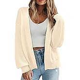 BTFBM Womens Oversized Cardigan Sweaters 2025 Fall Long Sleeve Knit Open Front Lightweight Sweater Outwear Coats