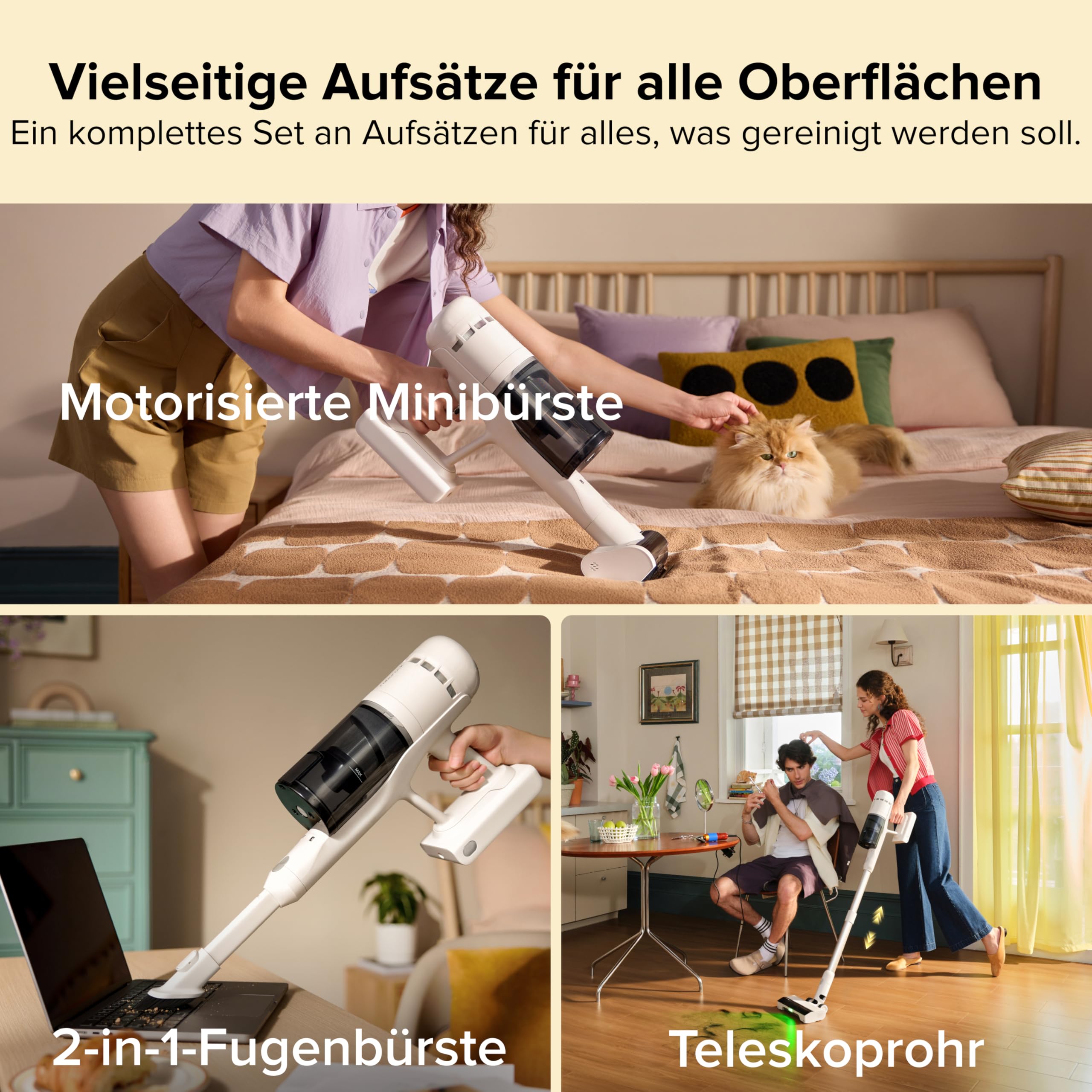 roborock H60 Hub Akku Staubsauger mit Absaugstation, 27000Pa/300W/60 Min Akkusauger mit Absaugstation, Staubsauger kabelos mit Anti-Tangle Bürste für Teppiche, Hartböden, Tierhaare, Auto 9