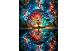 ijbnhd Diamond Painting Kits for Adults - Tree of Life Full Drill Diamond Paintings for Beginners, Round 5D Diamond Painting Pictures Gem Art Painting Kits DIY Adult Crafts Kits 12x16inch