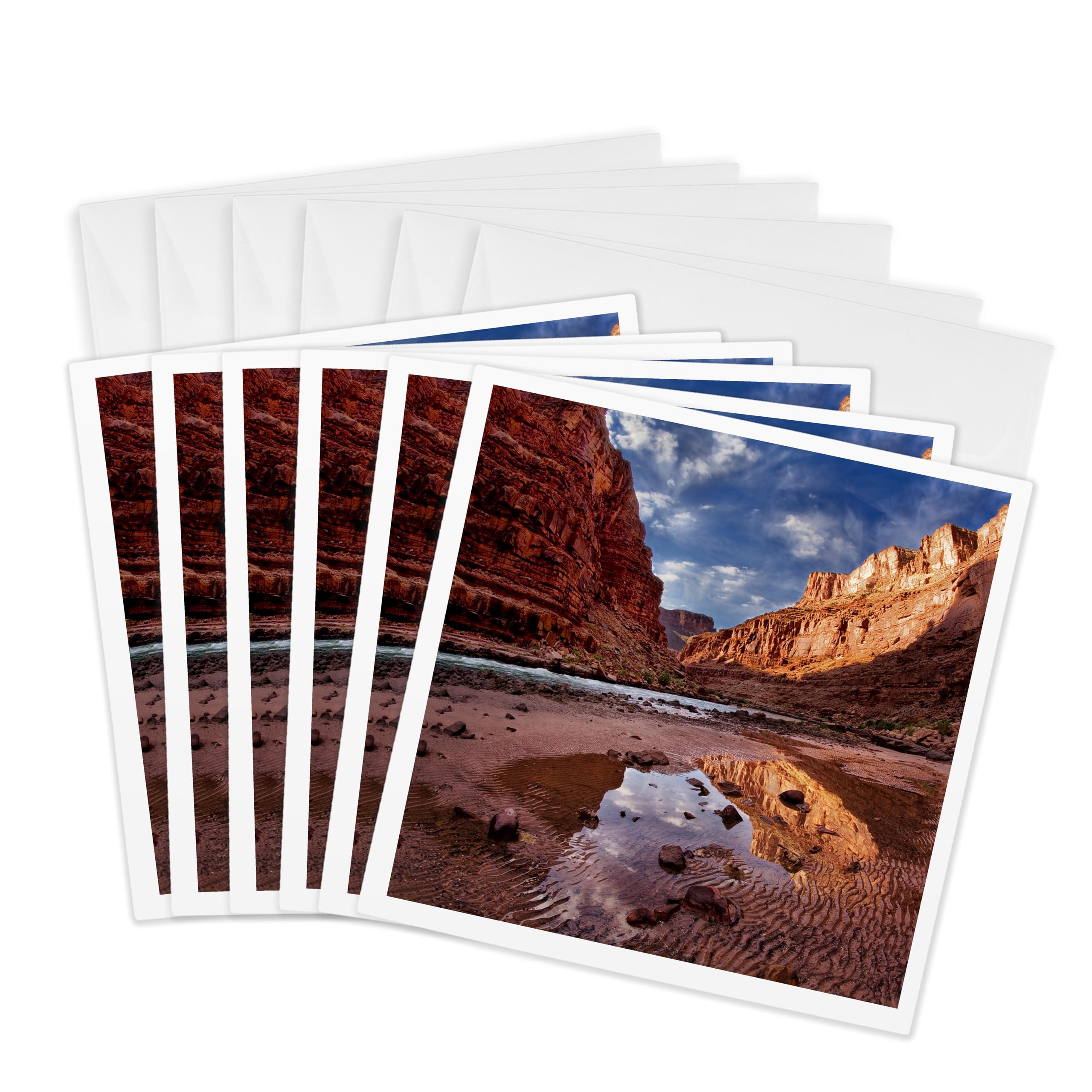 3dRose gc_229706_1 6 x 6-Inch "Arizona, Grand Canyon, Colorado River, Float Trip" Greeting Card (Pack of 6)