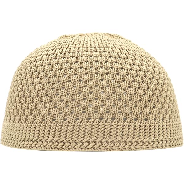 TheKufi® Brown Open-Weave Nylon Stretchy Soft and Comfortable Kufi