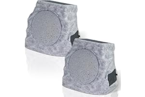 Postlucky Rock Speakers Outdoor Waterproof Solar-Powered Outdoor Rock Bluetooth Speakers Wireless with TWS Pair&LED RGB Colors Built for All Seasons for Outside Patio Deck Pool Garden-2 Pack