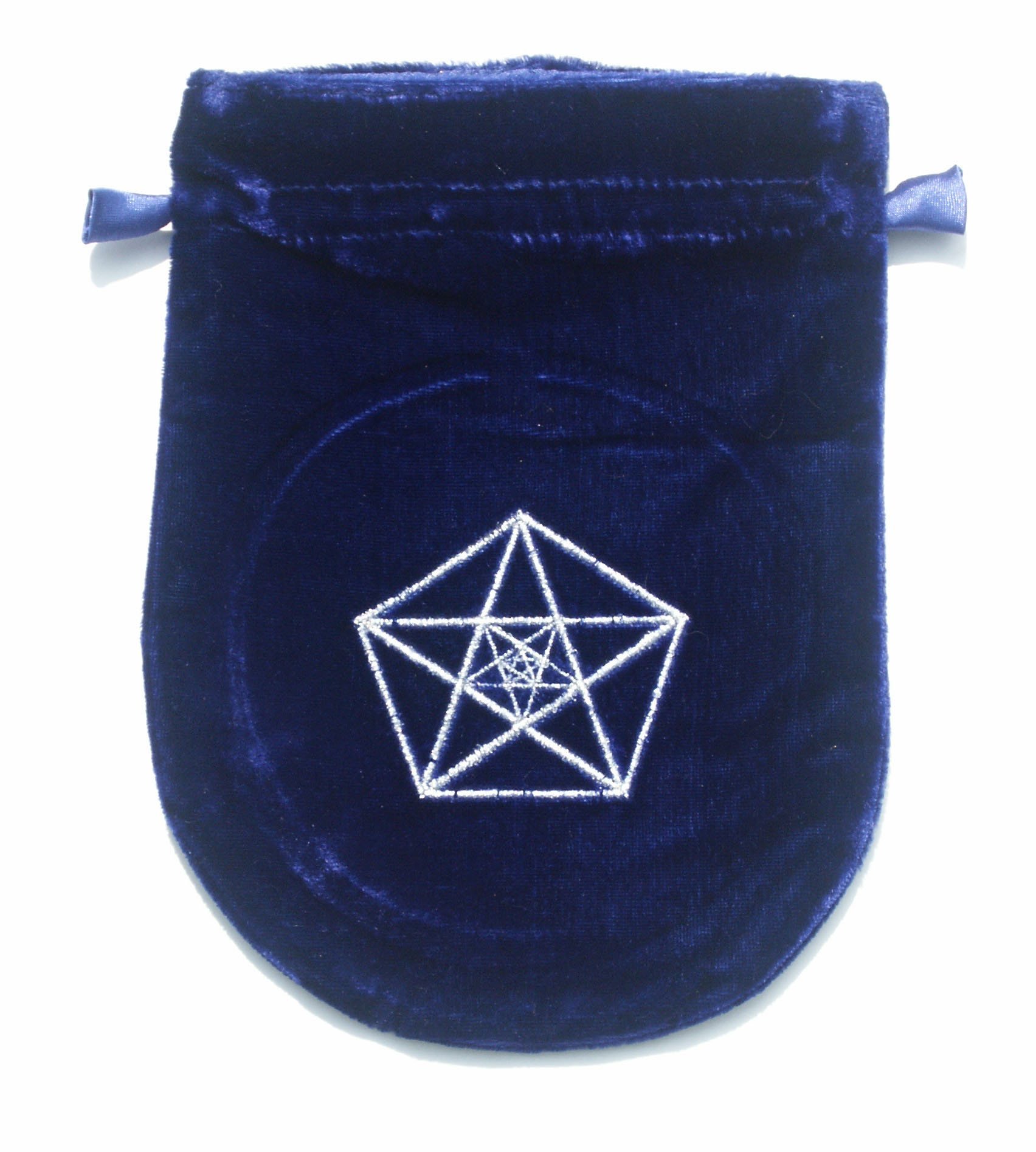 Eastgate Triple Pentagram - Blue Velvet Drawstring Tarot/Rune Stone Bag