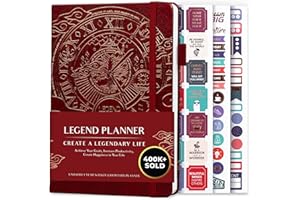 Legend Planner – Weekly & Monthly Life Planner to Hit Your Goals & Live Happier. Organizer Notebook & Productivity Journal. A5 (Wine Red)