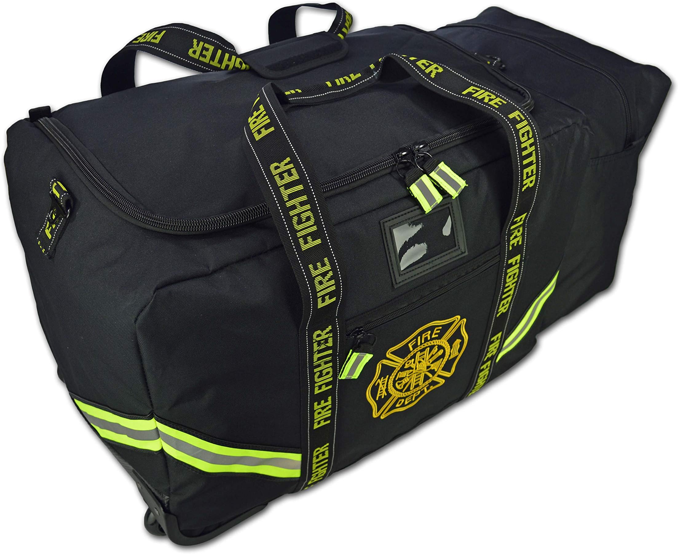 Lightning X Fireman's Value Edition XL Firefighter Step-in Turnout Gear Bag w/Wheels, Helmet Pocket & Maltese Cross for First Responder