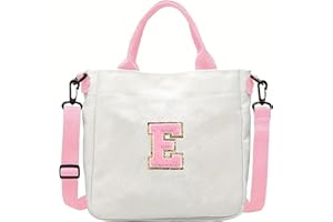 VIVIMENG Crossbody Bag for Girls Initial Canvas Travel Messenger Bag Letter Birthday Present Teen Girls Holiday Present