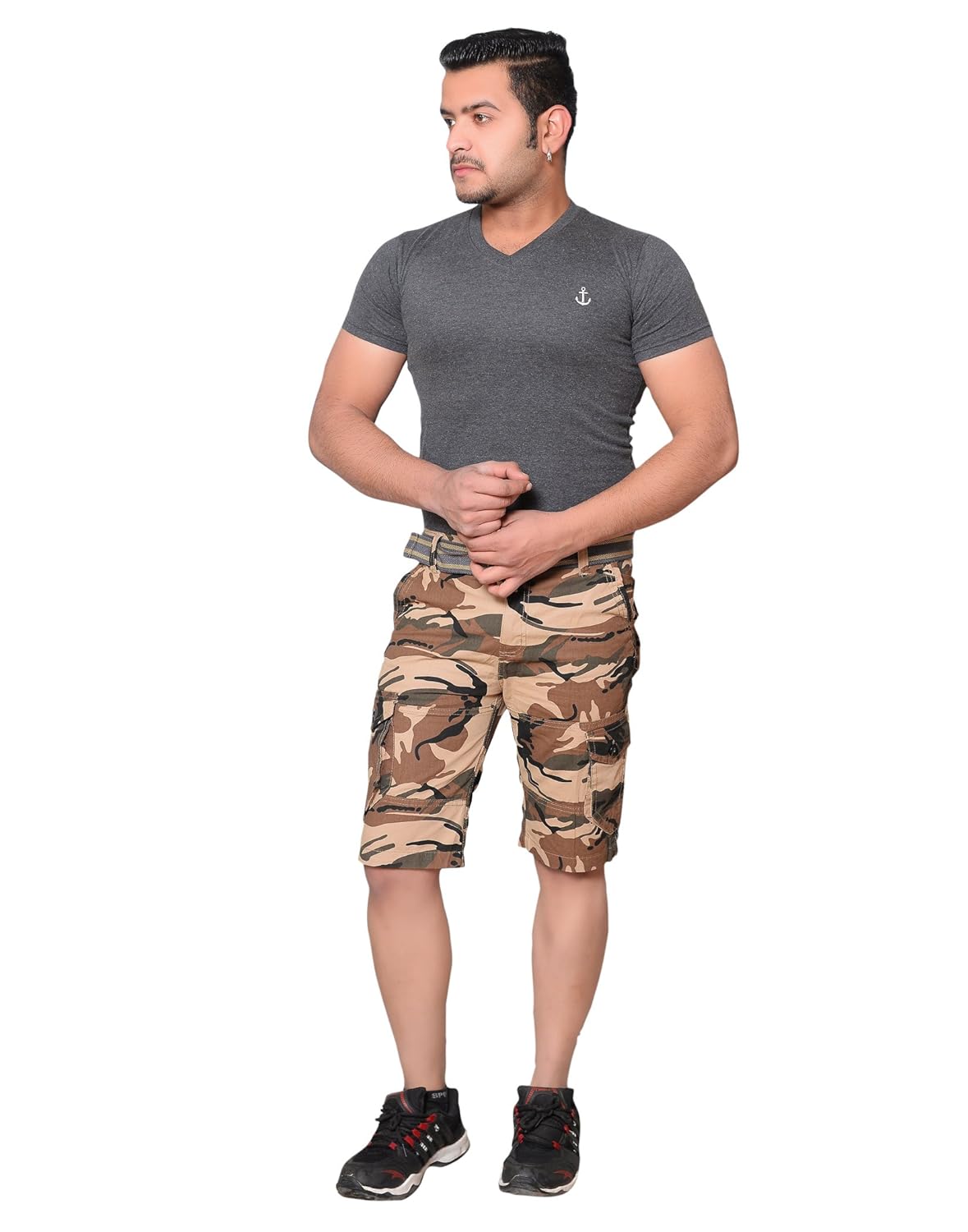 krystle men's cotton army stylish shorts
