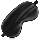 Loomluxe Sleep Mask Silk Eye Mask for Men Sleeping Mask, Adjustable Elastic Strap for Night Shading Sleep Mask, Soft and Comfortable for Both Men and Women(Black)