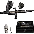 Master Elite Plus Airbrush Set, Model 120 - Elite Level Spray Performance Dual-Action Gravity Feed Airbrush Kit with Case, 0.3mm Tip, 2 Cups, Filter - Auto-Graphics, Art, Cake, Tattoo, Craft Hobby