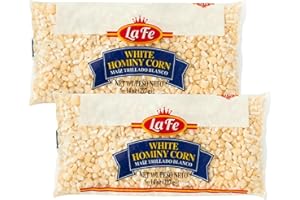 La Fe White Hominy Corn – Maiz Trillado Blanco, Make Tamales, Arepas & Empanadas, Whole Kernel Hominy Perfect for Pozole, Soups, Stews & Homemade Tortillas, Latin Dishes & Meals (2 Pack, 14 Oz Each)