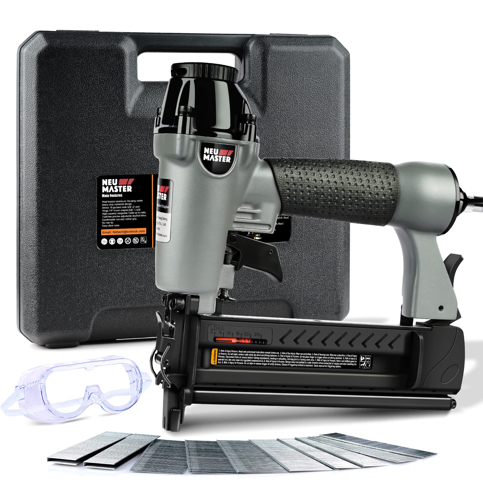 Mua NEU MASTER Pneumatic Brad Nailer, 2 in 1 Nail Gun Staple Gun Fires