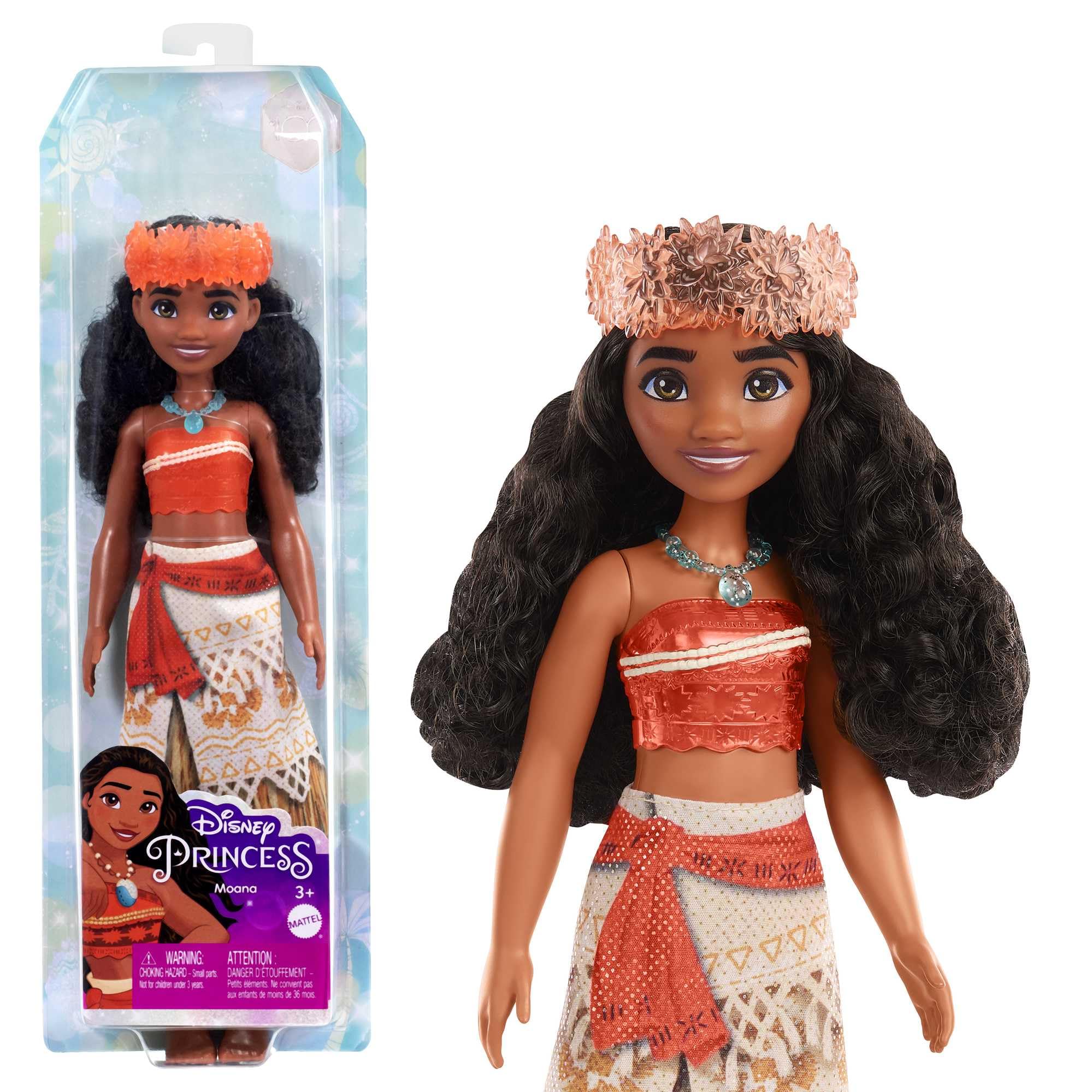 Mattel Disney Princess Toys, Vaiana Posable Fashion Doll with Sparkling Clothing and Accessories Inspired by the Disney Movie, Gift for Kids, HPG68