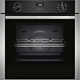 Neff N50 Slide&Hide Single Oven A+ Black with Steel Trim view 1