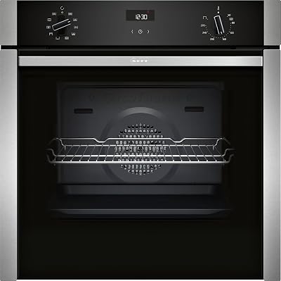 Neff N50 Slide&Hide Single Oven A+ Black with Steel Trim