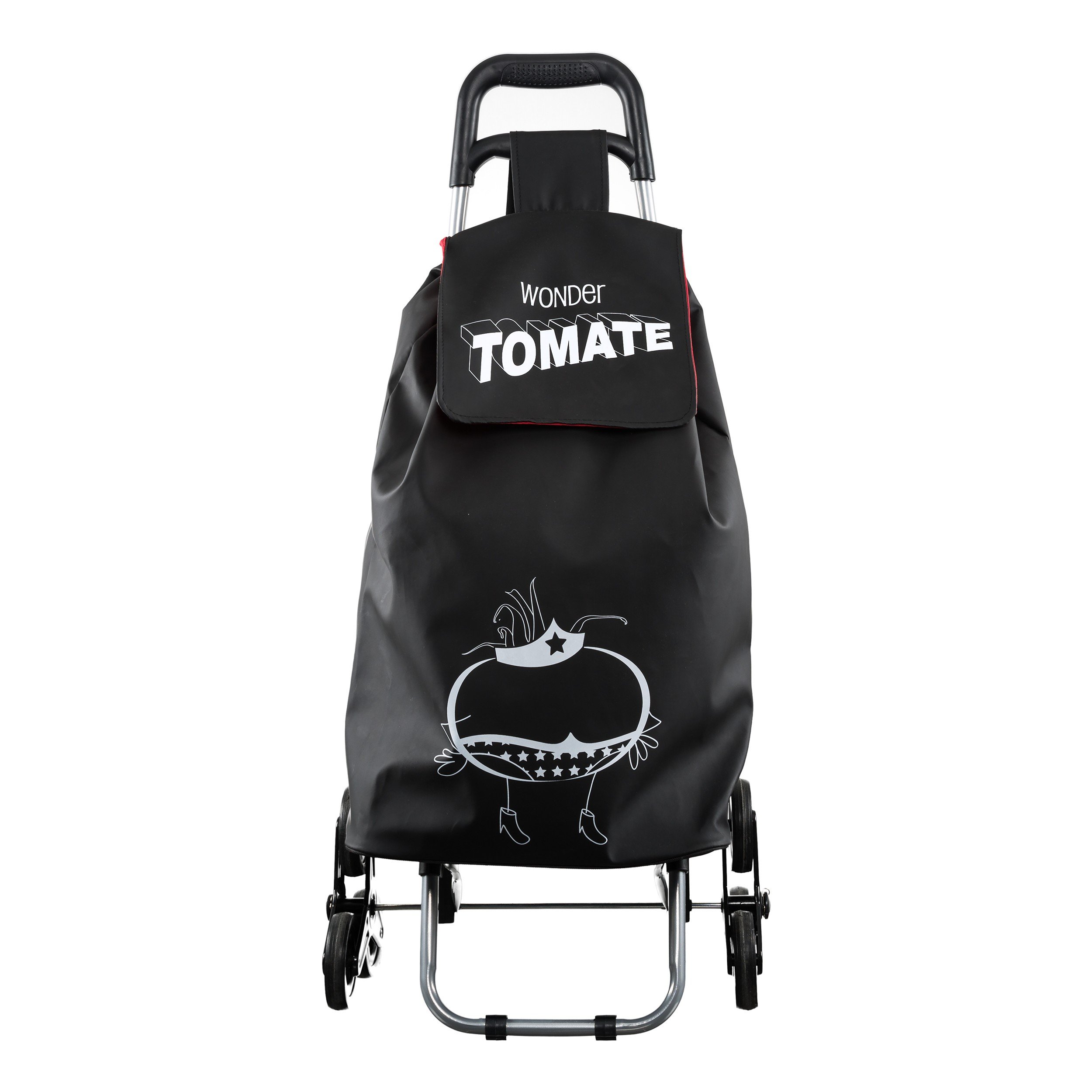 ENTRE TEMPS, SH1523, Waterproof Shopping Trolley with 6 Wheels, Humorous Design, Practical and Handy, Optimised Storage, Dimensions 405 x 37 x 931 cm, Random Colour