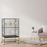 Yaheetech 132cm Large Parrot Bird Cage with Stand Wheels Black view 2