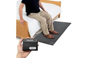 Smart Caregiver Floor Mat Alarm and Pager System - Includes Wireless Pager That Alerts When Someone Steps on The Durable 24in