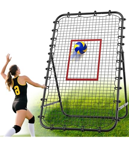 Apex Sports Volleyball Rebounder Net 7x4 Ft - Adjustable Angle Training Tool For Spiking, Bumping, Setting Practice