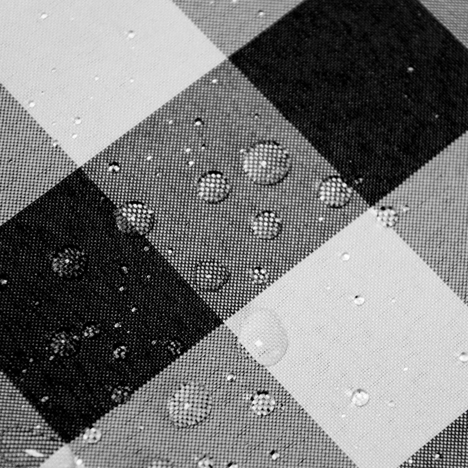 Hiasan 60 x 120 Inch Checkered Tablecloth Rectangle - Stain Resistant, Spillproof and Washable Gingham Table Cloth for Outdoor Picnic, Kitchen and Holiday Dinner, Black and White: Home & Kitchen