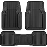 CAR PASS Heavy Duty Rubber Floor Mats for Car, Waterproof Liner Deep Dish Car Mats Full Sets, Universal Trim to Fit for SUV Truck Sedans Vans, All Weather Automotive Floor Mats 3pcs, Solid Black