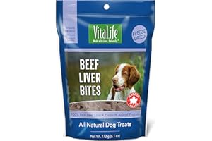 VitaLife Freeze Dried Dog Treats - All Natural, Freeze Dried Beef Liver Bites, 172 g
