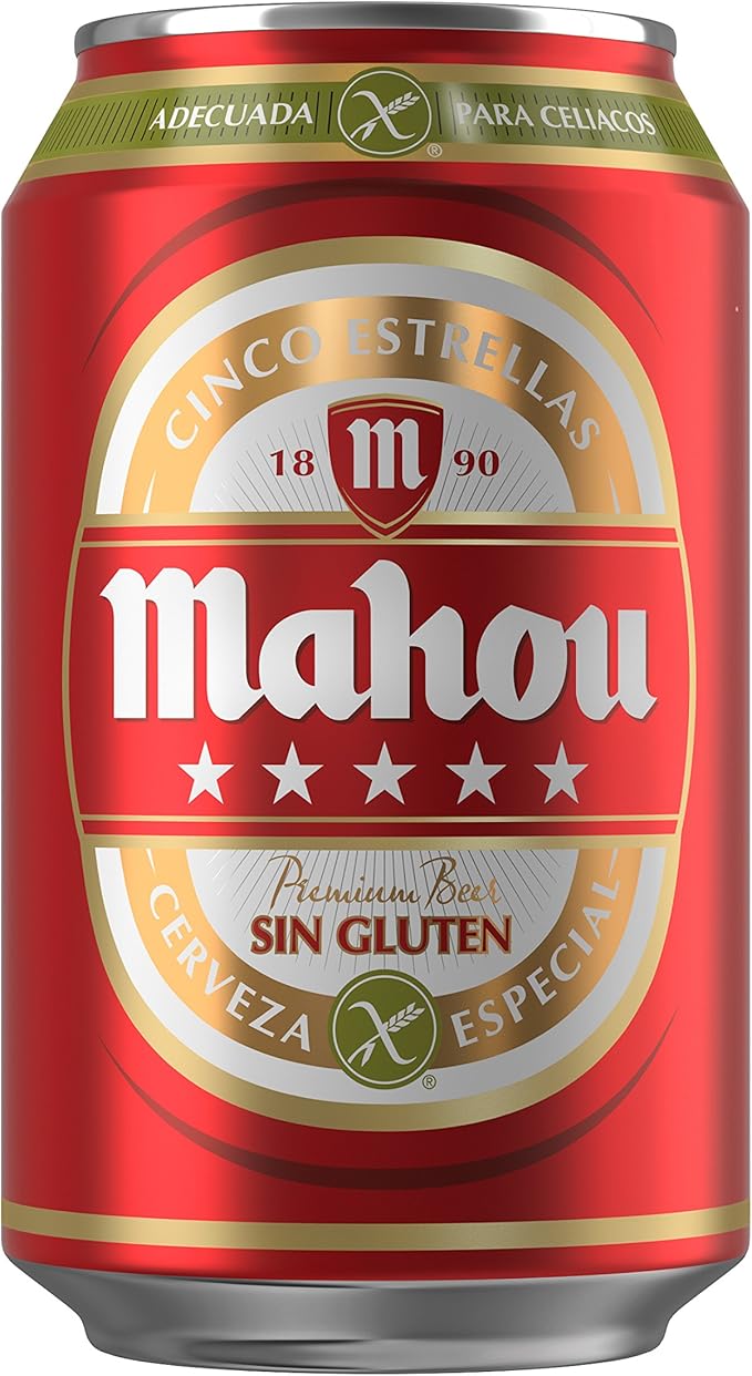 Mahou 5 Estrellas Sin Gluten Lata Cerveza - 330 ml: Amazon.es: Alimentación y bebidas