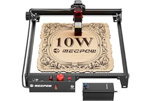 Mecpow X3 Pro Laser Engraver w/Air Assist, 10W(10000mW Output) Laser Cutter, 60W Laser Engraving Cutting Machine, Laser Engraver for Wood and Metal w/Emergency Stop, Flame & Gyro Detectio 16.0 x 15.7"