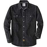 Dubinik® Mens Button Up Shirts Long Sleeve Casual Button Down Work Shirt Men Two Pocket Cotton with Comfortable