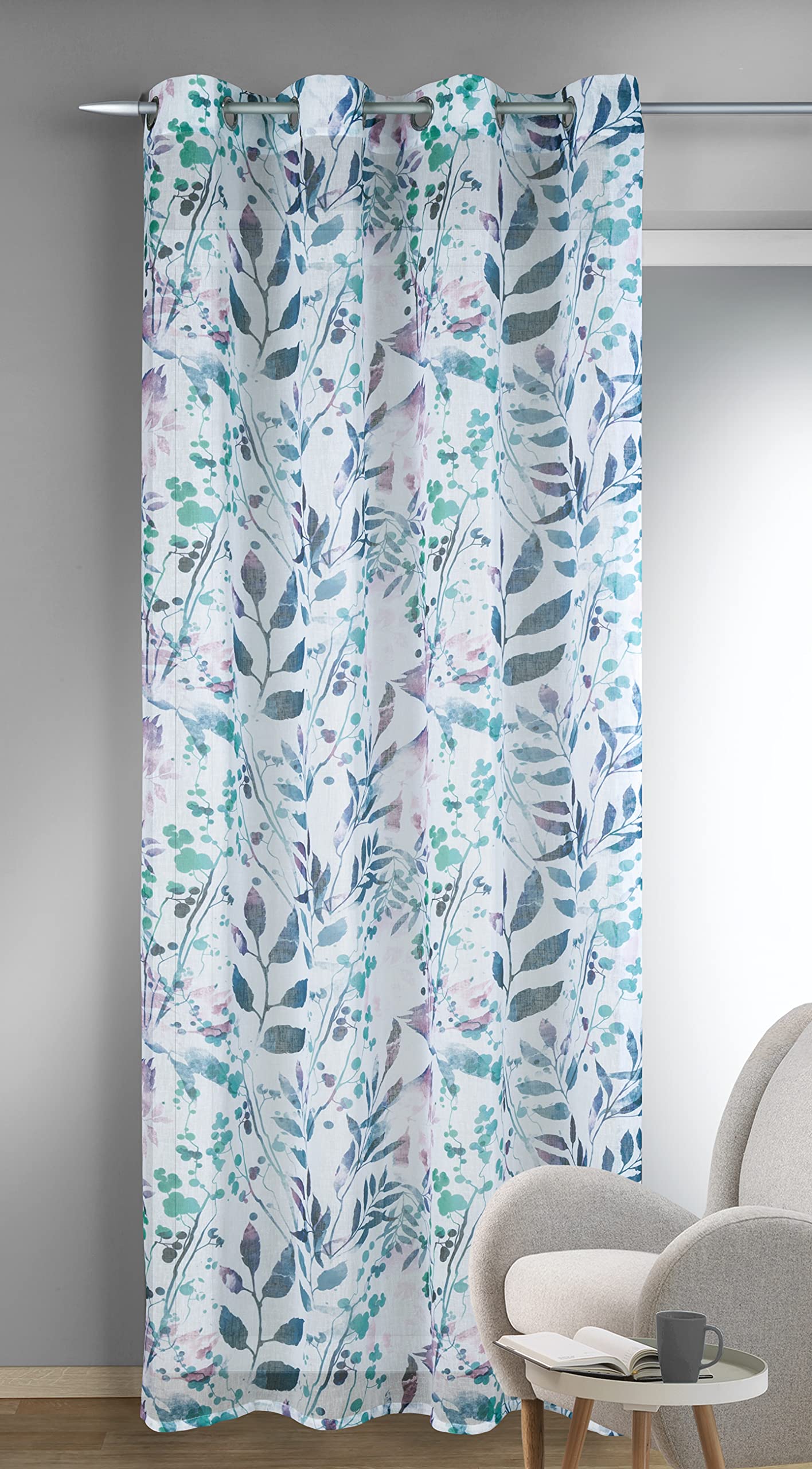 Albani Mathilda Eyelet Curtain 245 x 135 cm Blue/Multi-Coloured