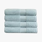 1888 Mills 4 Pack Premium Bath Towel Set, True Classics Premium Cotton Blend, Super Soft and Highly Absorbent Bath Towels for Bathroom, Hotels, Spa and Gym, Blue