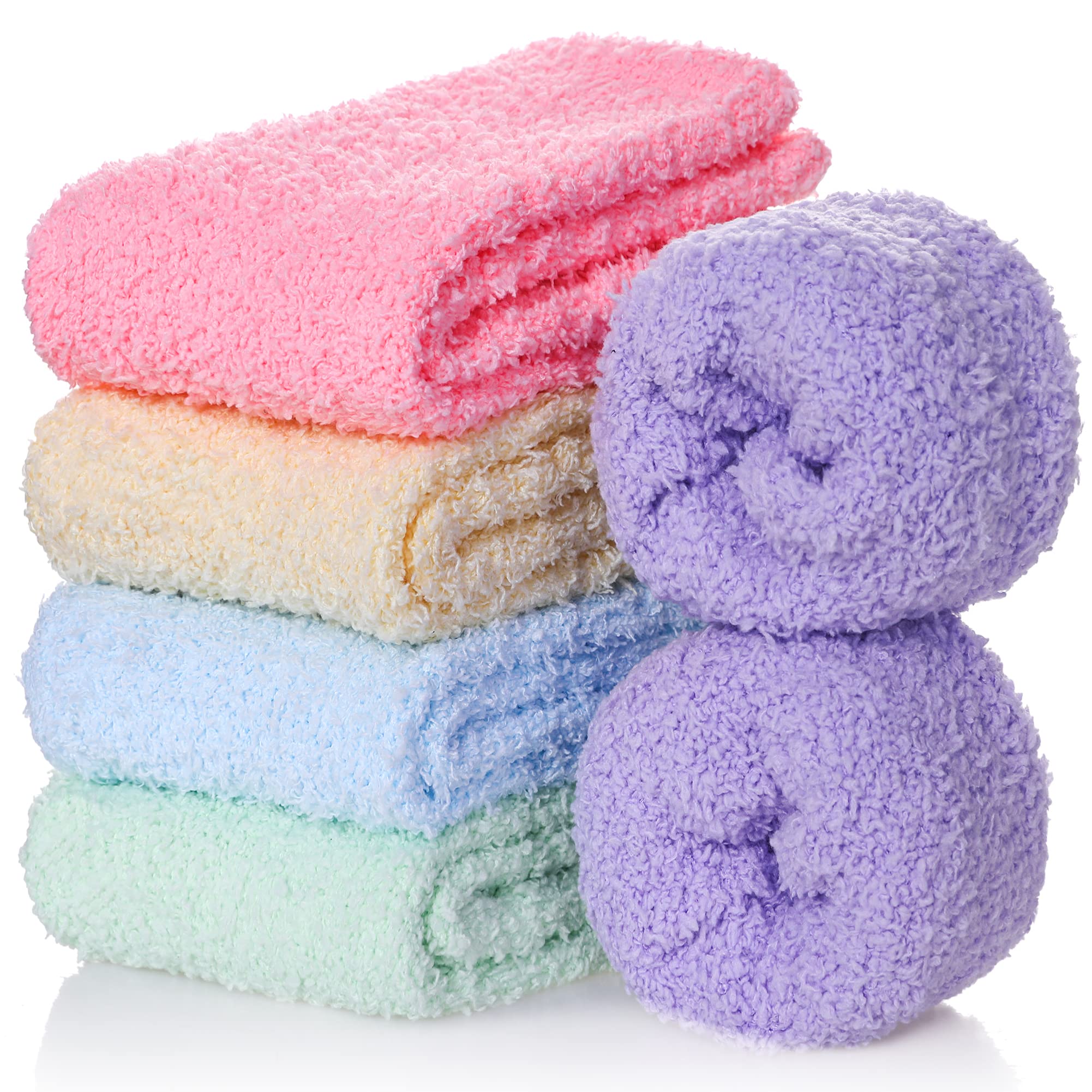 FNOVCO Womens Fuzzy Socks Super Soft Fluffy Winter Warm Cozy Home Sleeping Socks